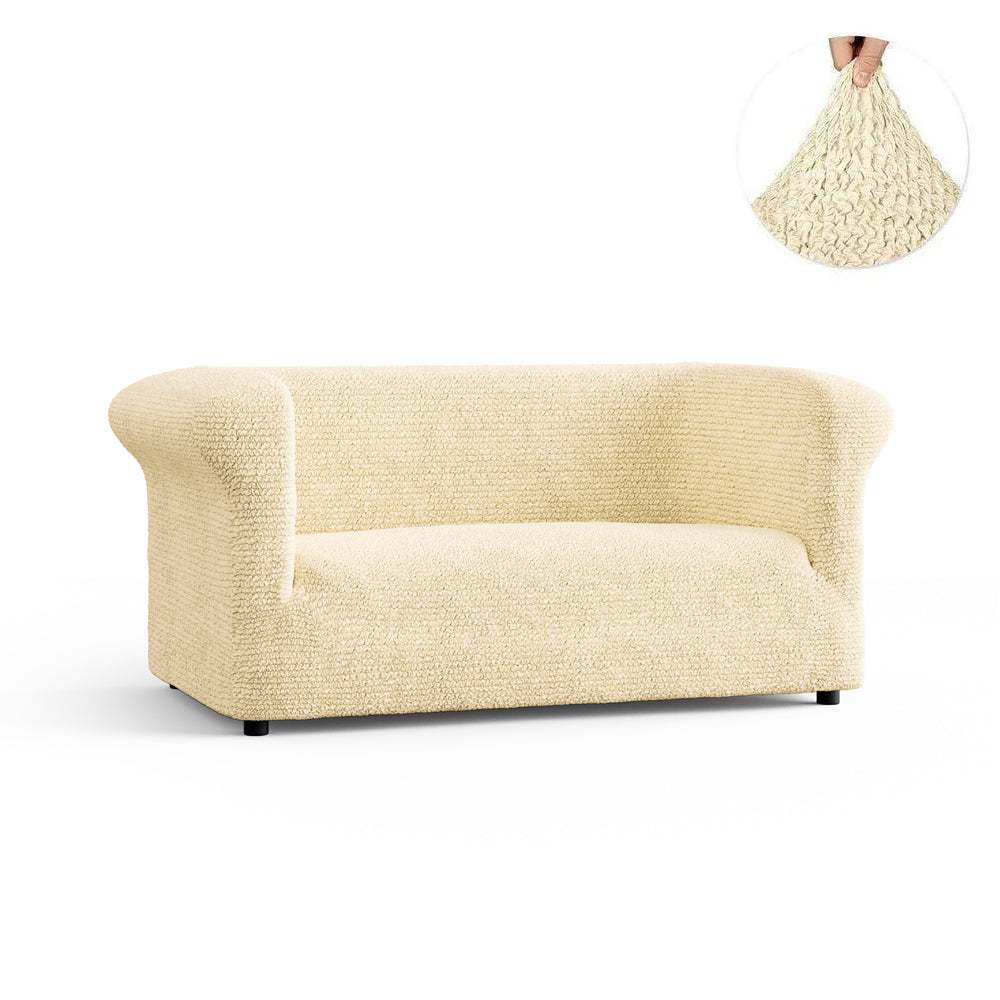 2 Seater Chesterfield Sofa Cover - Beige, Microfibra Collection